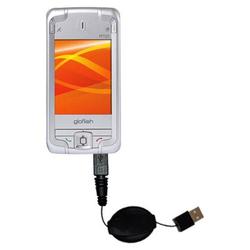 Gomadic Retractable USB Cable for the Eten Goldfiish M700 with Power Hot Sync and Charge capabilities - Goma