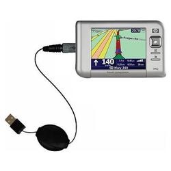 Gomadic Retractable USB Cable for the HP iPAQ rx5910 with Power Hot Sync and Charge capabilities - B