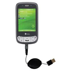 Gomadic Retractable USB Cable for the HTC P4350 with Power Hot Sync and Charge capabilities - Brand