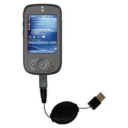 Gomadic Retractable USB Cable for the HTC Prophet with Power Hot Sync and Charge capabilities - Bran