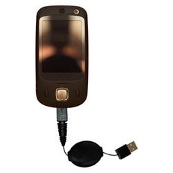 Gomadic Retractable USB Cable for the HTC Touch Slide with Power Hot Sync and Charge capabilities - Gomadic