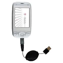 Gomadic Retractable USB Cable for the HTC Wizard with Power Hot Sync and Charge capabilities - Brand