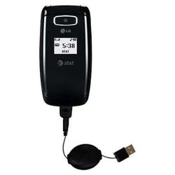 Gomadic Retractable USB Cable for the LG CE110 with Power Hot Sync and Charge capabilities - Brand w
