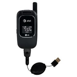 Gomadic Retractable USB Cable for the LG CU405 with Power Hot Sync and Charge capabilities - Brand w
