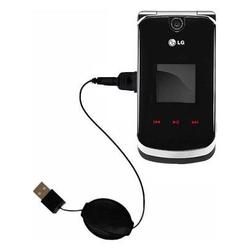 Gomadic Retractable USB Cable for the LG KG810 with Power Hot Sync and Charge capabilities - Brand w