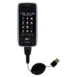 Gomadic Retractable USB Cable for the LG Voyager with Power Hot Sync and Charge capabilities - Brand