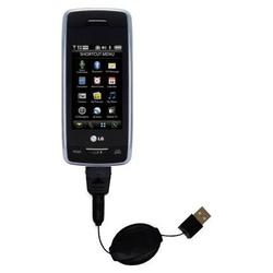 Gomadic Retractable USB Cable for the LG Voyager with Power Hot Sync and Charge capabilities - Brand