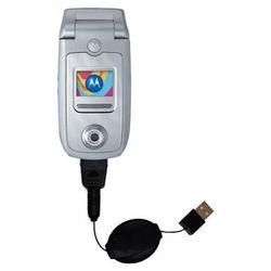 Gomadic Retractable USB Cable for the Motorola A668 with Power Hot Sync and Charge capabilities - Br