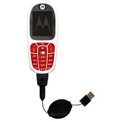 Gomadic Retractable USB Cable for the Motorola E375 with Power Hot Sync and Charge capabilities - Br