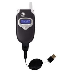 Gomadic Retractable USB Cable for the Motorola E550 with Power Hot Sync and Charge capabilities - Br