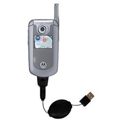 Gomadic Retractable USB Cable for the Motorola E815 with Power Hot Sync and Charge capabilities - Br