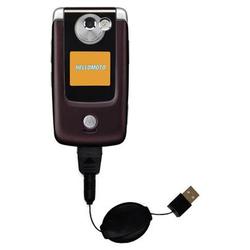 Gomadic Retractable USB Cable for the Motorola E895 with Power Hot Sync and Charge capabilities - Br