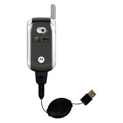 Gomadic Retractable USB Cable for the Motorola V266 with Power Hot Sync and Charge capabilities - Br