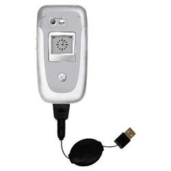 Gomadic Retractable USB Cable for the Motorola V560 with Power Hot Sync and Charge capabilities - Br