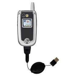 Gomadic Retractable USB Cable for the Motorola V635 with Power Hot Sync and Charge capabilities - Br