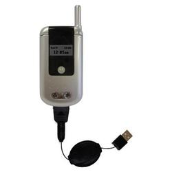 Gomadic Retractable USB Cable for the Motorola V810 with Power Hot Sync and Charge capabilities - Br