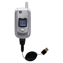 Gomadic Retractable USB Cable for the Motorola V975 with Power Hot Sync and Charge capabilities - Br
