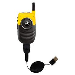 Gomadic Retractable USB Cable for the Motorola i530 with Power Hot Sync and Charge capabilities - Br
