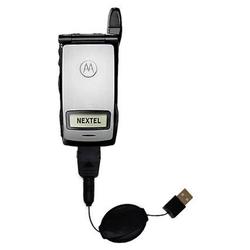 Gomadic Retractable USB Cable for the Motorola i830 with Power Hot Sync and Charge capabilities - Br