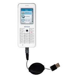 Gomadic Retractable USB Cable for the Netgear Skype Phone SPH101 with Power Hot Sync and Charge capabilities