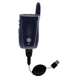 Gomadic Retractable USB Cable for the Nextel i670 with Power Hot Sync and Charge capabilities - Bran