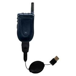 Gomadic Retractable USB Cable for the Nextel i830 with Power Hot Sync and Charge capabilities - Bran