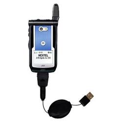 Gomadic Retractable USB Cable for the Nextel i860 with Power Hot Sync and Charge capabilities - Bran