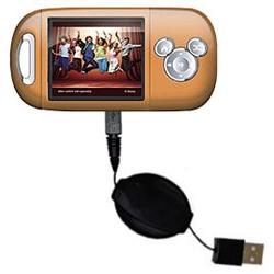 Gomadic Retractable USB Cable for the Nickelodean Mix Max Player with Power Hot Sync and Charge capabilities