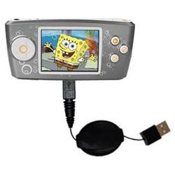 Gomadic Retractable USB Cable for the Nickelodean Spongebob Squarepants Multimedia Player with Power Hot Syn
