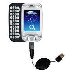 Gomadic Retractable USB Cable for the O2 XDA Mini S with Power Hot Sync and Charge capabilities - Br