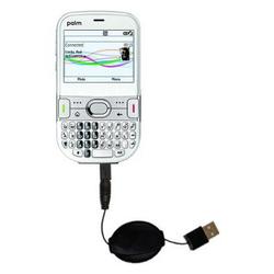 Gomadic Retractable USB Cable for the PalmOne Palm Treo 500 with Power Hot Sync and Charge capabilities - Go