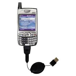 Gomadic Retractable USB Cable for the PalmOne Treo 700p with Power Hot Sync and Charge capabilities - Gomadi