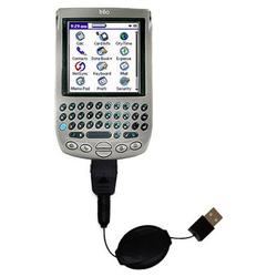 Gomadic Retractable USB Cable for the PalmOne Treo 90 with Power Hot Sync and Charge capabilities - Gomadic