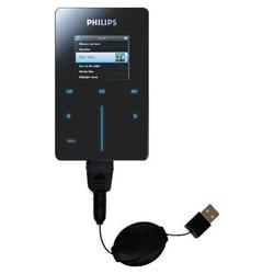 Gomadic Retractable USB Cable for the Philips GoGear HDD6320 with Power Hot Sync and Charge capabilities - G