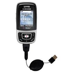 Gomadic Retractable USB Cable for the Samsung SGH-E635 with Power Hot Sync and Charge capabilities - Gomadic