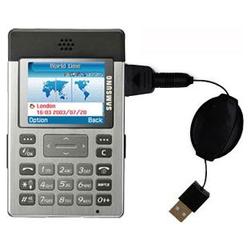 Gomadic Retractable USB Cable for the Samsung SGH-P300 with Power Hot Sync and Charge capabilities - Gomadic