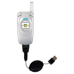 Gomadic Retractable USB Cable for the Samsung SGH-S400 with Power Hot Sync and Charge capabilities - Gomadic