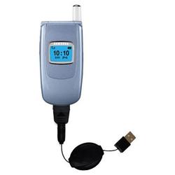 Gomadic Retractable USB Cable for the Samsung SGH-S500 with Power Hot Sync and Charge capabilities - Gomadic