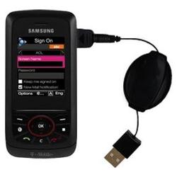 Gomadic Retractable USB Cable for the Samsung SGH-T729 with Power Hot Sync and Charge capabilities - (SCR-1690-76)