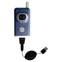 Gomadic Retractable USB Cable for the Samsung SGH-X400 with Power Hot Sync and Charge capabilities - Gomadic
