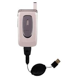 Gomadic Retractable USB Cable for the Samsung SGH-X430 with Power Hot Sync and Charge capabilities - Gomadic