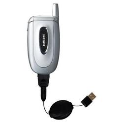 Gomadic Retractable USB Cable for the Samsung SGH-X450 with Power Hot Sync and Charge capabilities - Gomadic