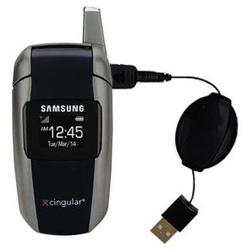 Gomadic Retractable USB Cable for the Samsung SGH-X506 with Power Hot Sync and Charge capabilities - Gomadic