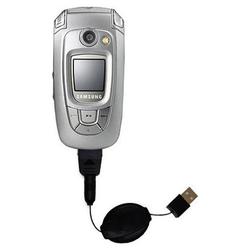 Gomadic Retractable USB Cable for the Samsung SGH-X800 with Power Hot Sync and Charge capabilities - Gomadic