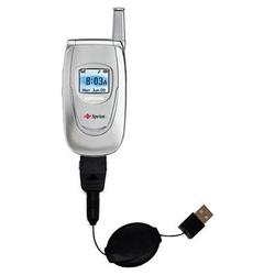 Gomadic Retractable USB Cable for the Samsung SPH-A620 with Power Hot Sync and Charge capabilities - (SCR-0262-18)
