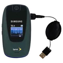Gomadic Retractable USB Cable for the Samsung SPH-M510 with Power Hot Sync and Charge capabilities - Gomadic