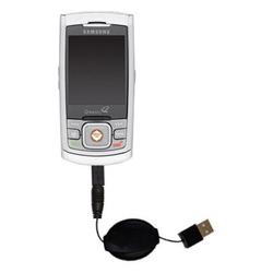 Gomadic Retractable USB Cable for the Samsung SPH-M520 with Power Hot Sync and Charge capabilities - Gomadic