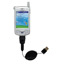 Gomadic Retractable USB Cable for the Samsung SPH-i700 with Power Hot Sync and Charge capabilities - Gomadic