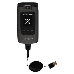 Gomadic Retractable USB Cable for the Samsung SYNC SGH-A707 with Power Hot Sync and Charge capabilities - Go