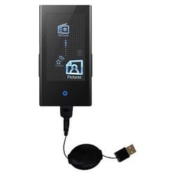 Gomadic Retractable USB Cable for the Samsung YP-P2JABY with Power Hot Sync and Charge capabilities - Gomadi